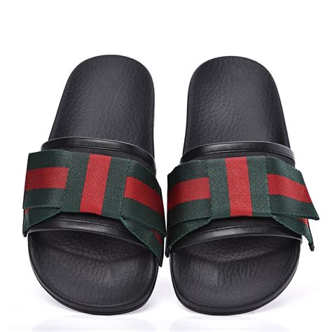 gucci satin bow slides